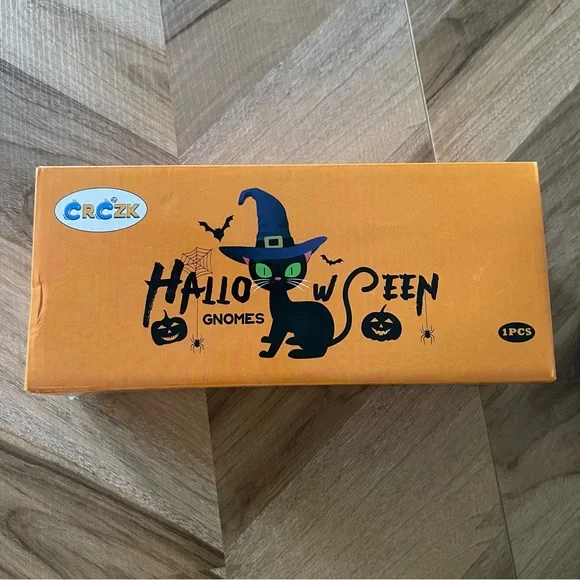 CRCZK Halloween Black Cat Plush Decor Handmade Swedish Tomte Nordic Cat Gnome - Picture 6 of 6